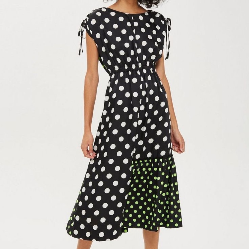 TOPSHOP Boutique Polka Dot Midi w open back